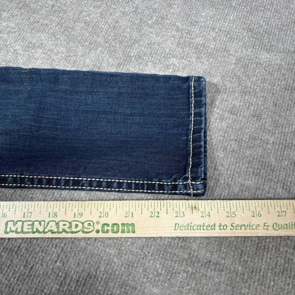 BKE Jeans Youth Girls Size 14 Adelyn Crop Dark Blue Denim Faded Distressed Y2K